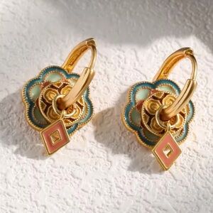 Vintage baroque style hoop earrings